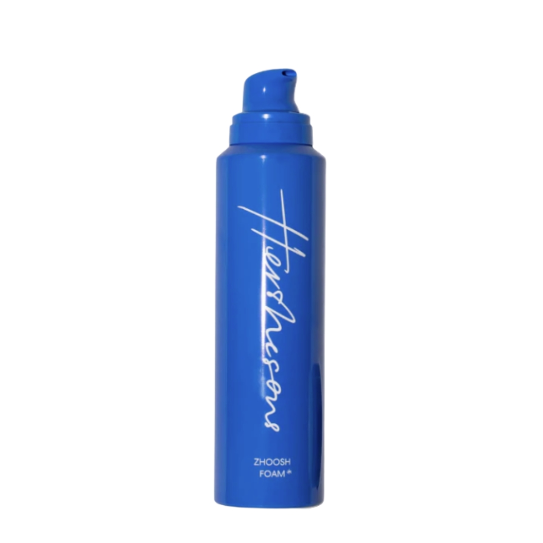 A product shot of the Hershesons Zhoosh foam, on a white background