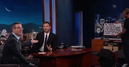 John Oliver and Jimmy Kimmel.