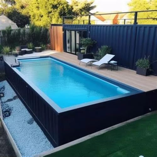 20ft 40ft Prefab Shipping Container Swimming Pool With Glass Window Outdoor Above Ground