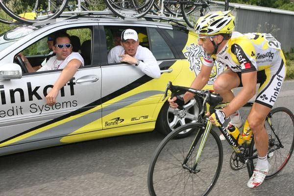 Mikhail Ignatiev gets advice from the team car on his solo break