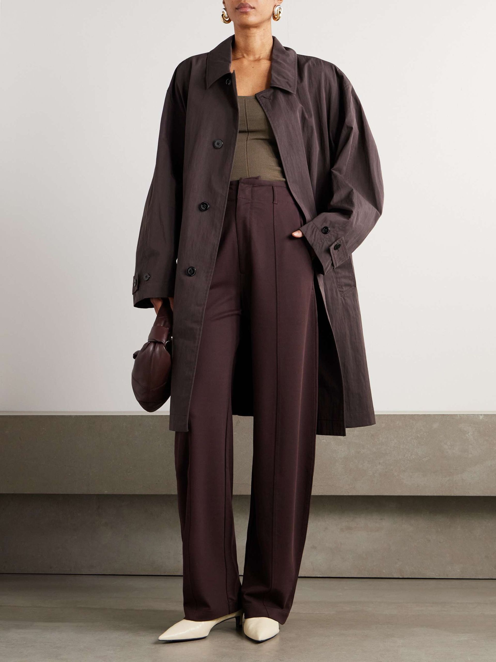 Oversized Cotton-Blend Twill Coat