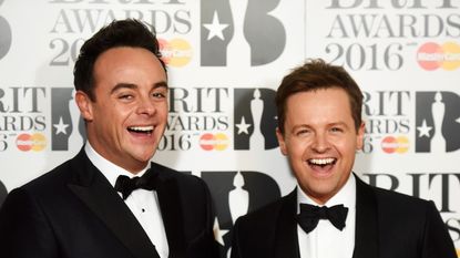 Ant & Dec attend the BRIT Awards 2016 at The O2 Arena on February 24, 2016 in London, England.