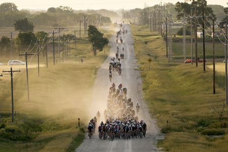 The front group at Unbound Gravel 2022