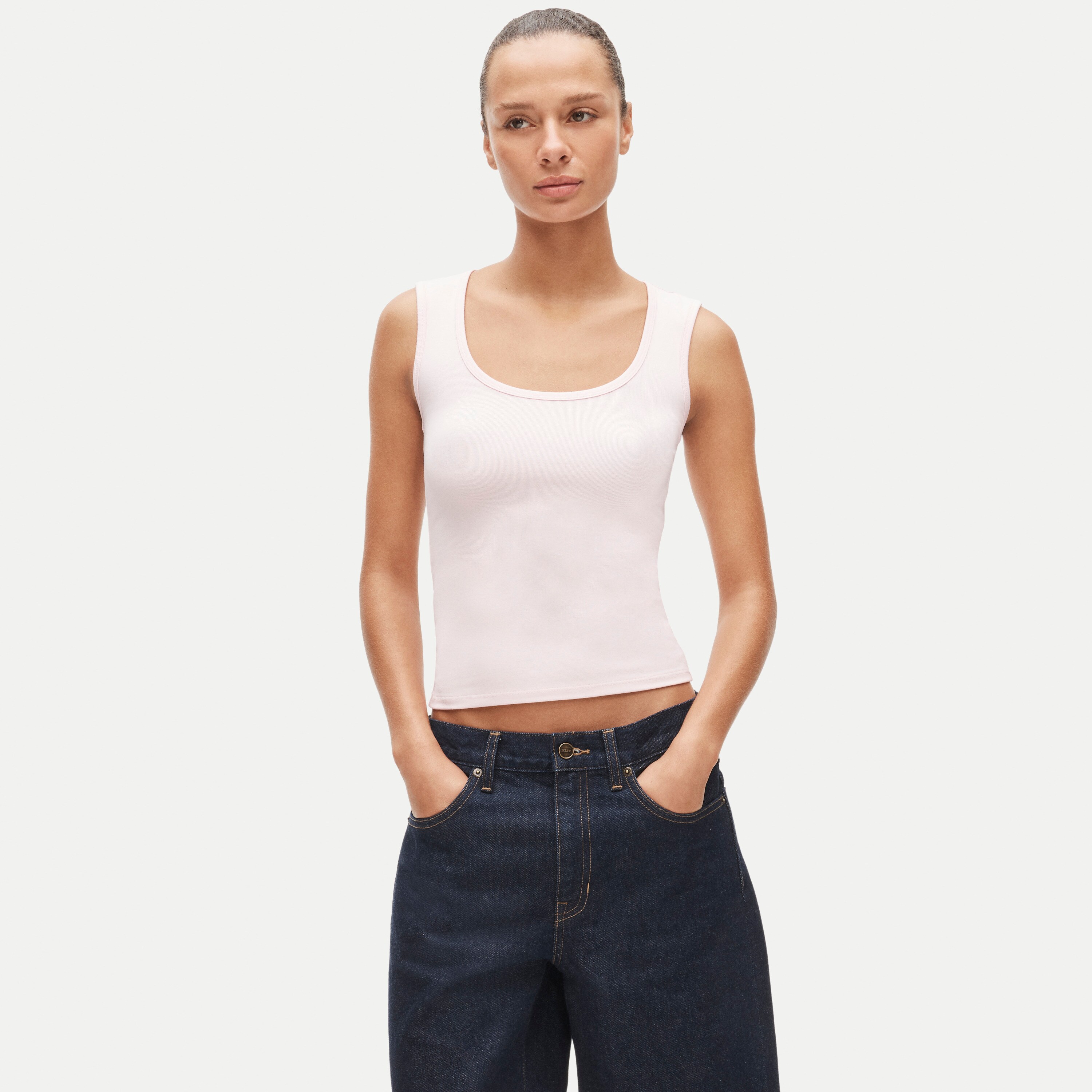 Refined Rib Scoopneck Tank Top