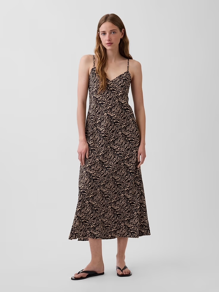 Gap, Zebra Print Midi Slip Dress