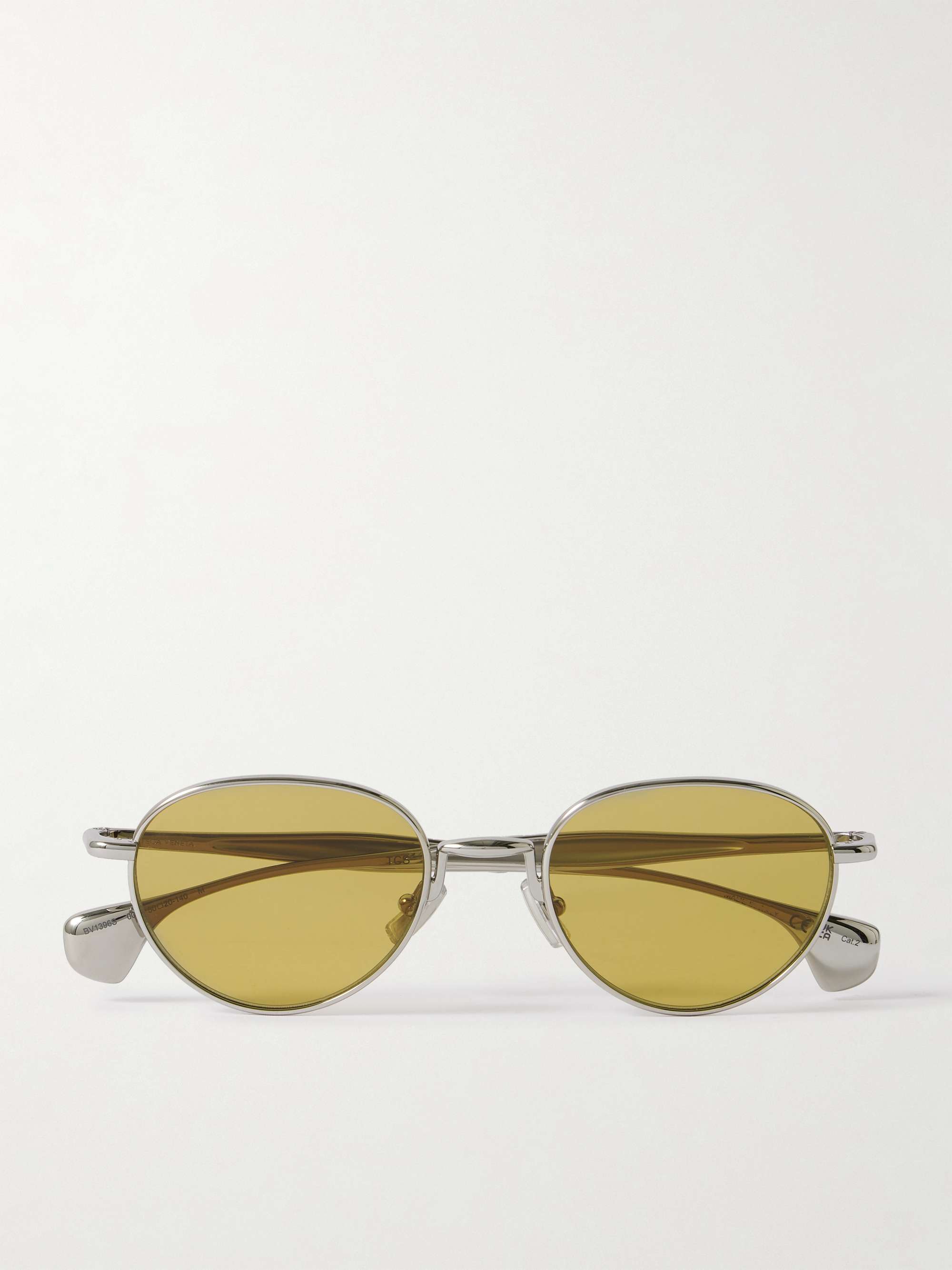 Round-Frame Silver-Tone Sunglasses