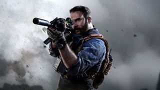 Een man in Call of Duty met een geweer in zijn handen