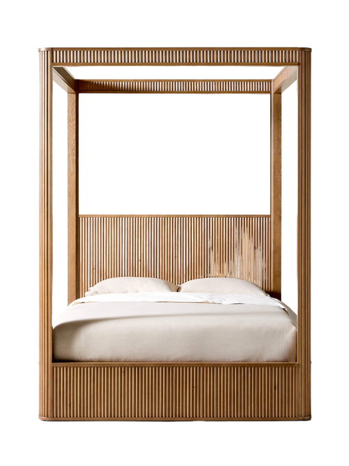 Davison Fluted Wood Queen Canopy Bed