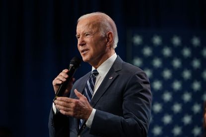 Joe Biden speaks at an event hosted by the Democratic National Committee
