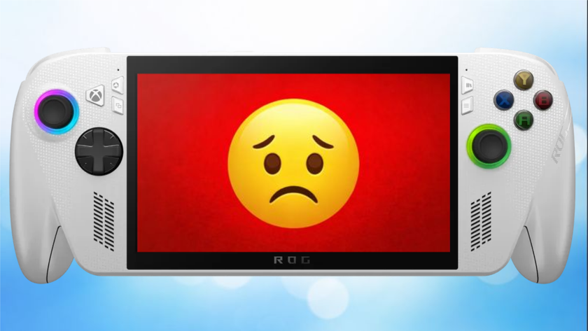 Xbox Ally with sad face on the screen