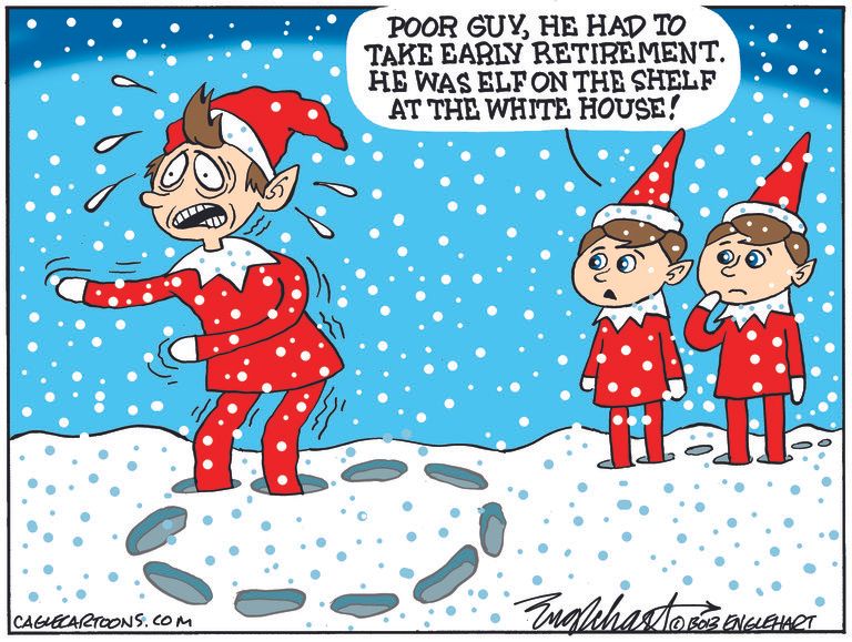 Political Cartoon U.S. Elf on the shelf Trump&amp;amp;nbsp;