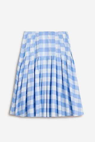 J. Crew Pleated cotton poplin midi skirt