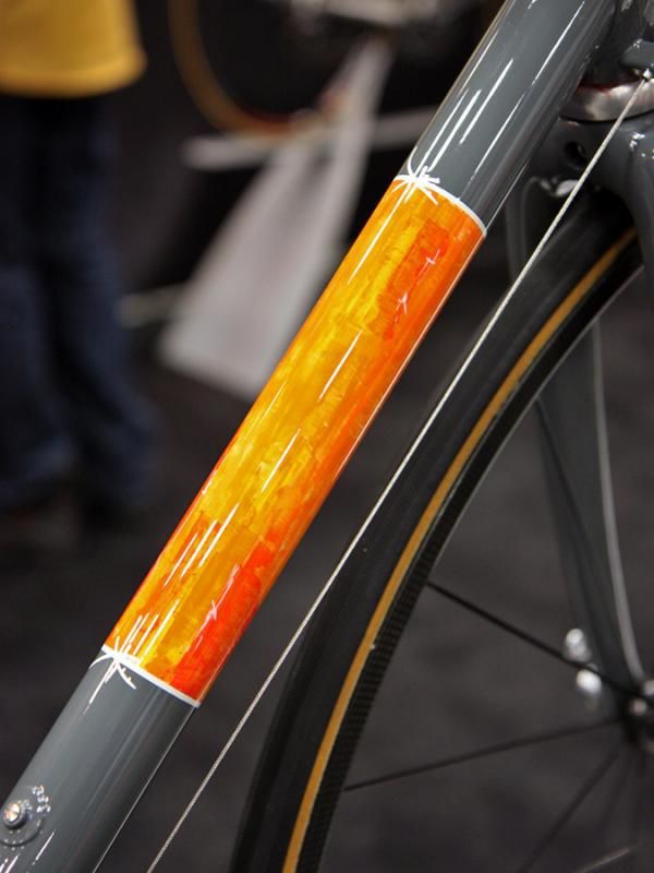 Dario Pegoretti says all of the paintwork and graphics on his bikes are done by hand.