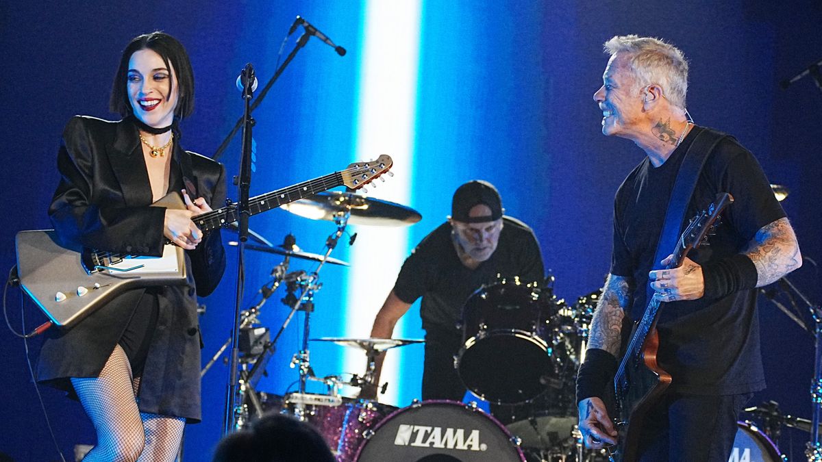 [L-R] St. Vincent and James Hetfield