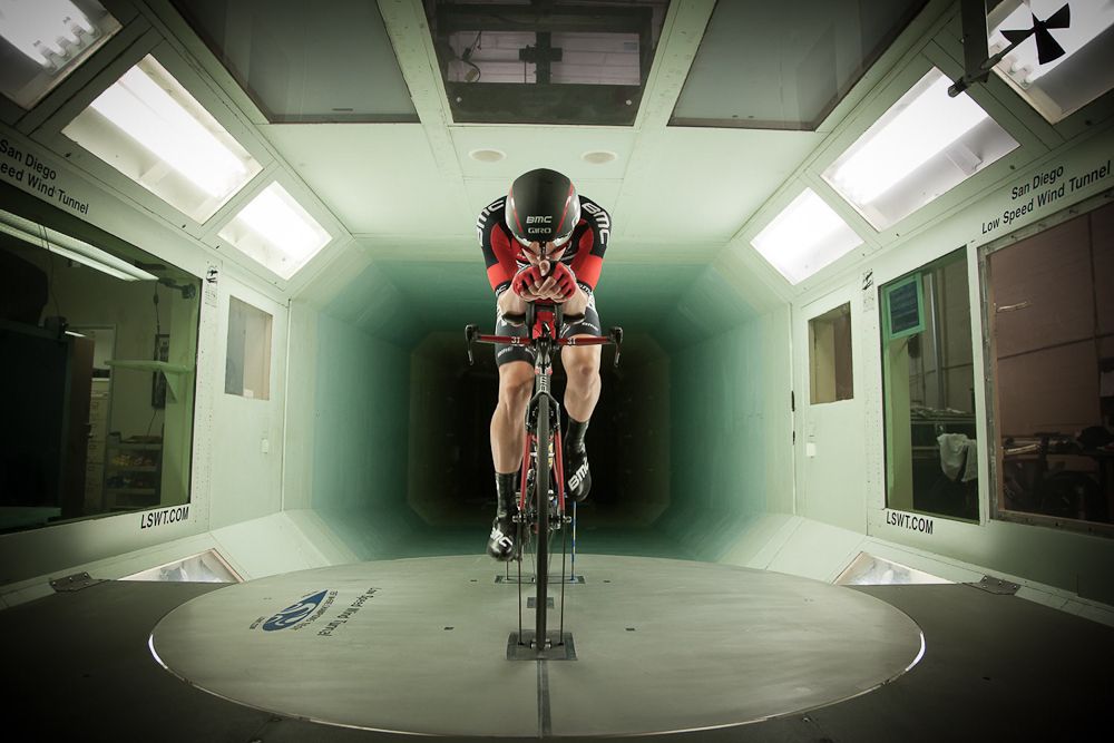 Rohan Dennis waits his turn at the San Diego Low Speed Wind Tunnel