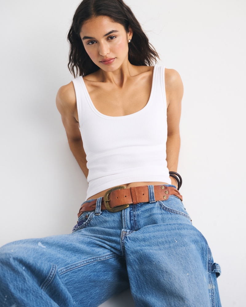 Bra-Free Rib Scoopneck Tank