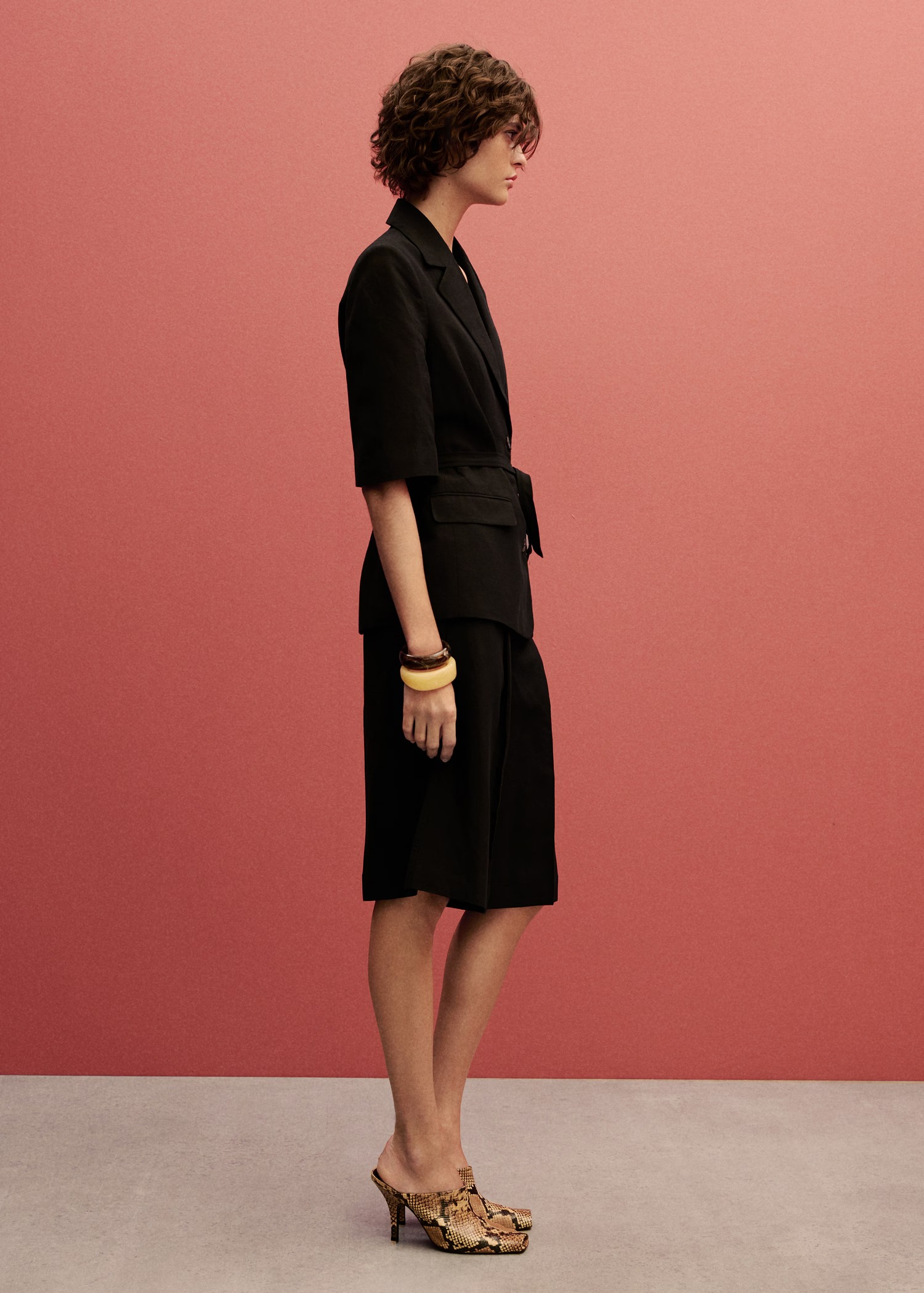 Linen-Blend Suit Bermuda Shorts 