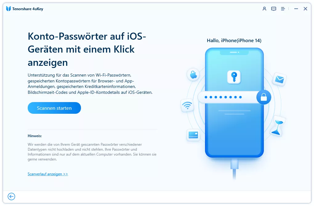 Tenorshare Passwort Manager: Schritt 2