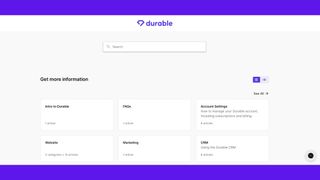 Durable customer service page