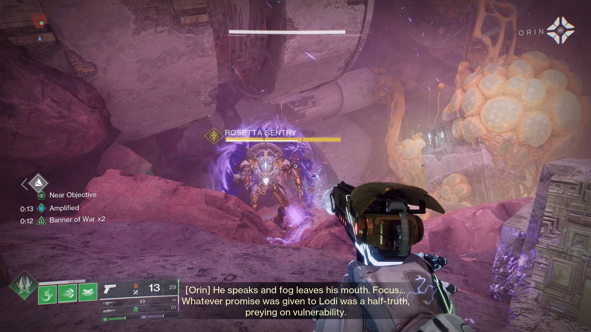 Destiny 2 Graviton Through the Ages Exotic quest Rosetta Sentry in the Gorge
