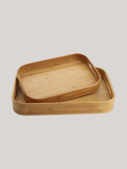 Dicunoy Set of 2 Bamboo Food Serving Tray