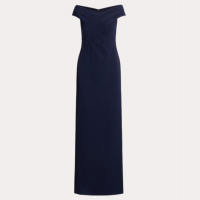 RRP: £279 ($343.61) |Crepe Off-The-Shoulder Gown Ralph Lauren