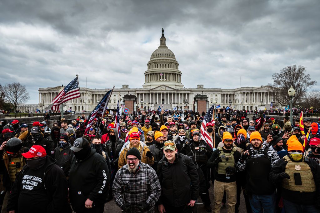 Trump supporters outside the Capitol.