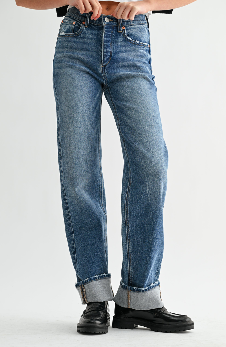 Cuffed Wide Leg Jeans