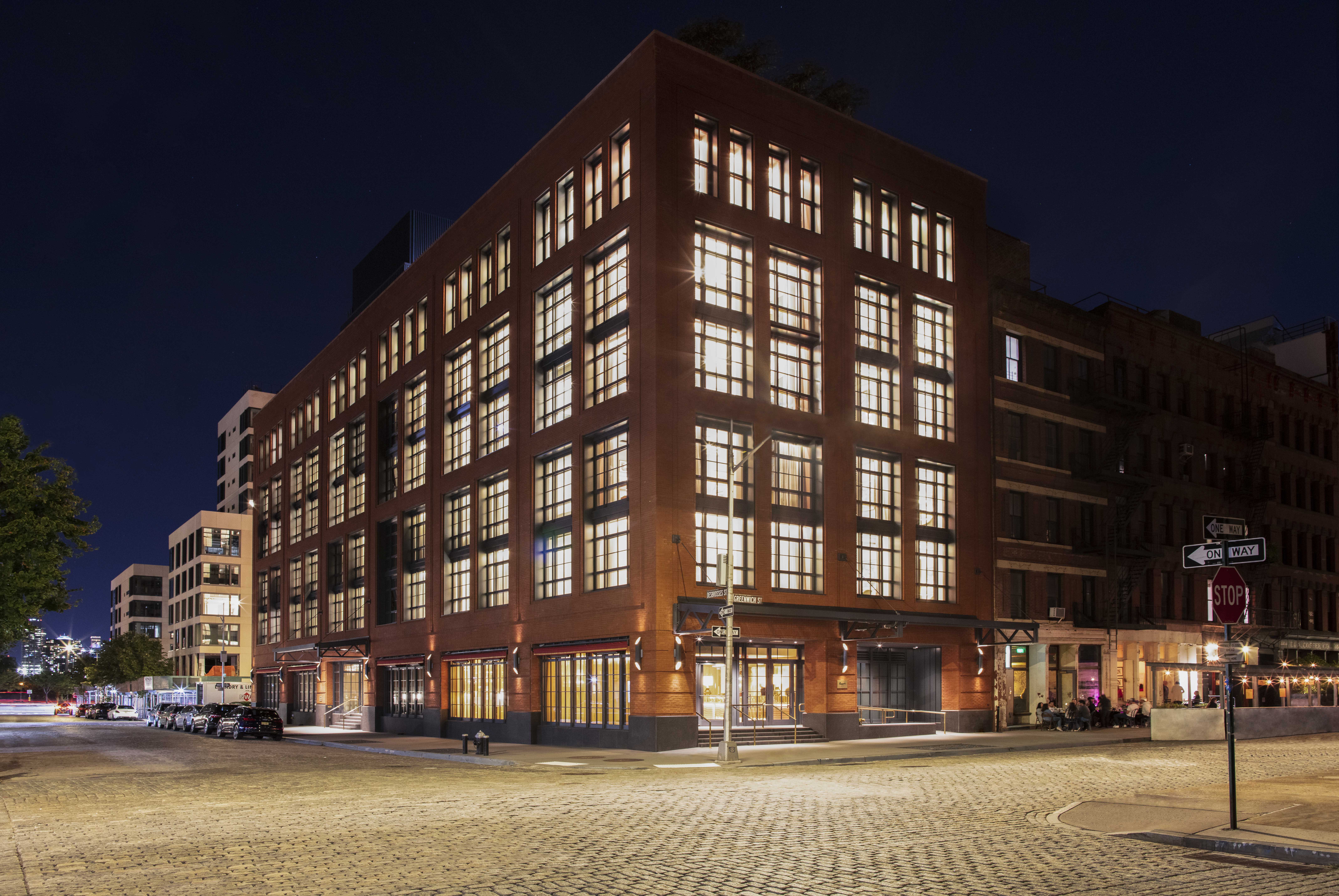 Fouquet's New York exterior at nighttime