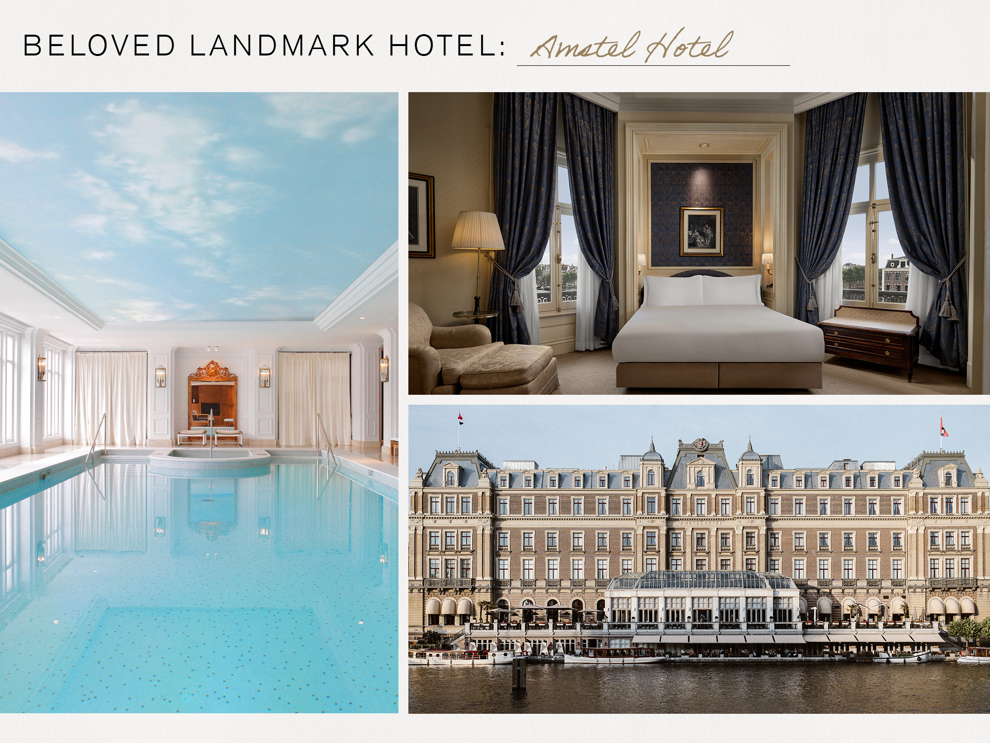 a collage of images featuring Stephanie Broek's fashion-editor travel guide to Amsterdam