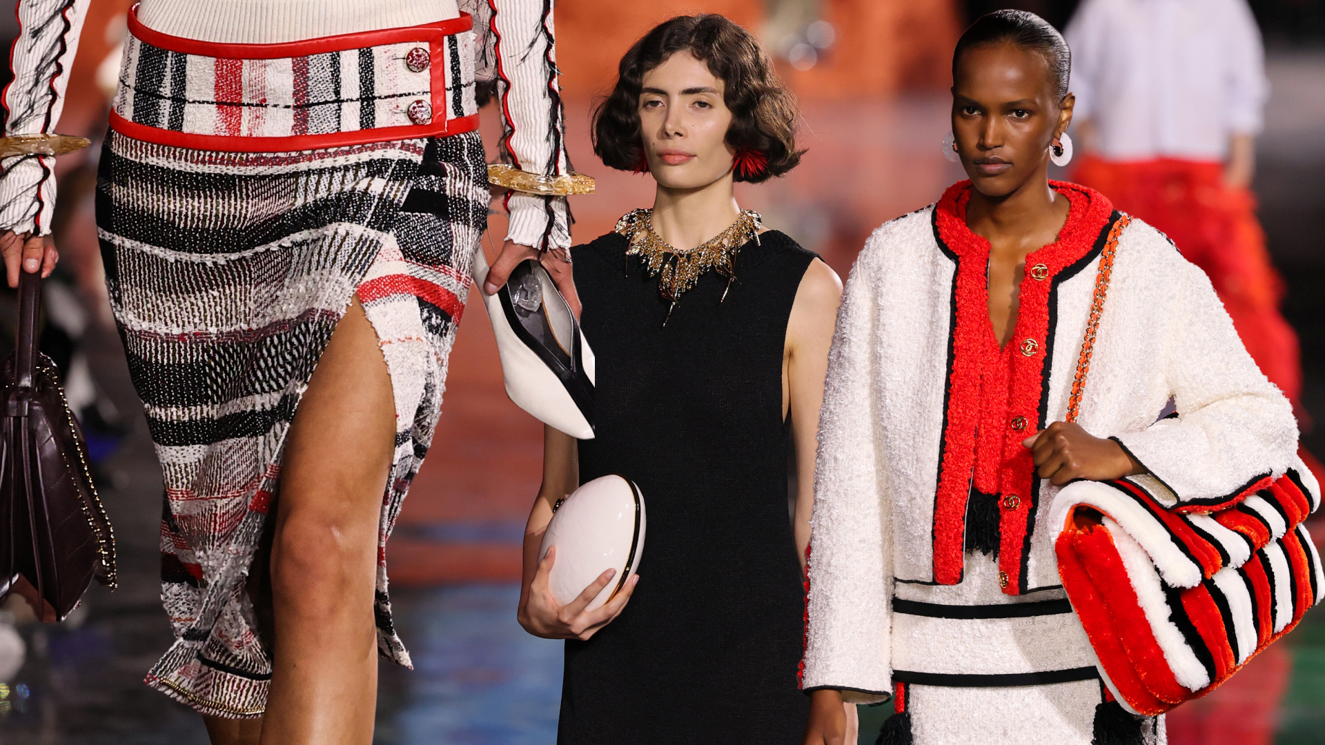 models on the Chanel Spring 2026 runway wearing new Chanel pieces by Matthieu Blazy