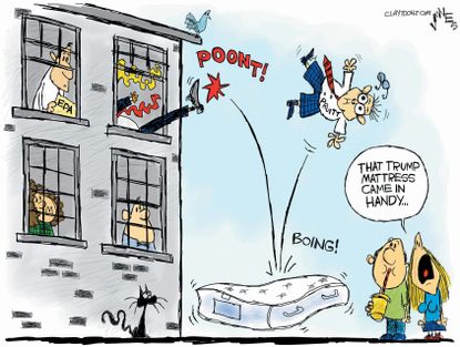 Political cartoon U.S. Scott Pruitt resignation EPA mattress