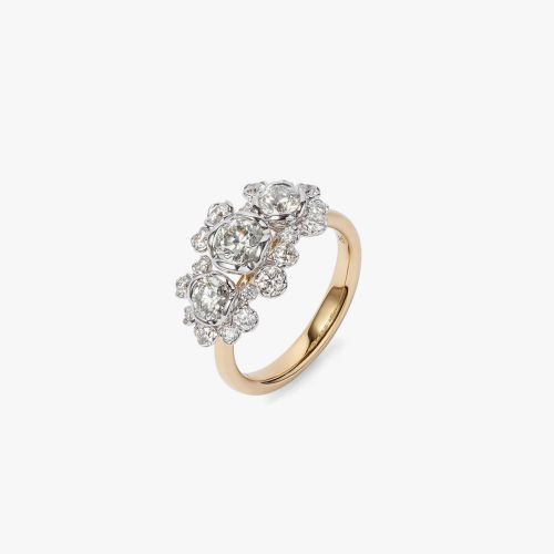 18ct Yellow Gold, Diamond Marguerite Diamond Engagement Ring