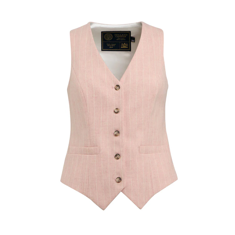 Holland Cooper pink stripe waistcoat