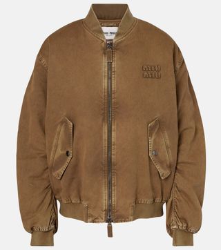 Cotton Gabardine Bomber Jacket