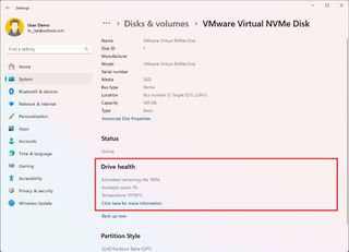 NVMe SSD health information on Windows 11