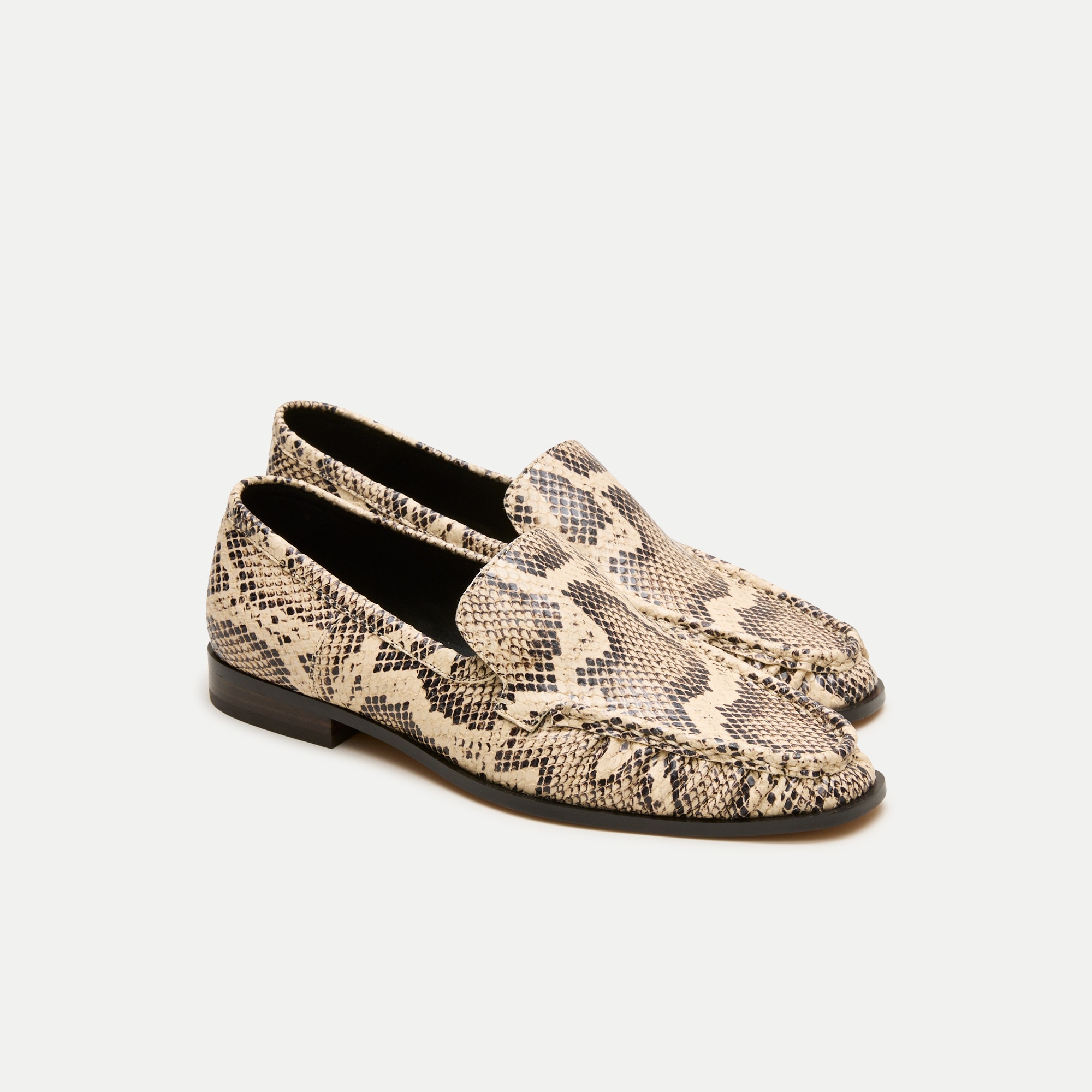 Classic Loafers in Snake-Embossed Leather