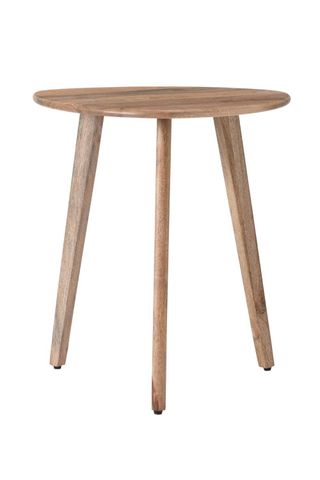 'armstrong' Side Table Solid Mango Wood Bed Side Table With Black Floor Protector Side Tables