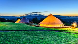 Luxuriously large and kitted out bell tents are a feature of many glamping sites 