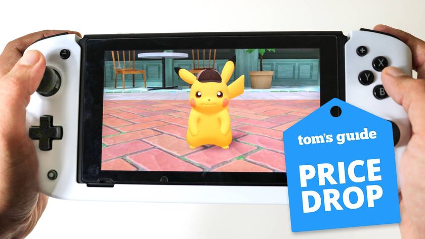 Person playing Detective Pikachu Returns on a Nintendo Switch console