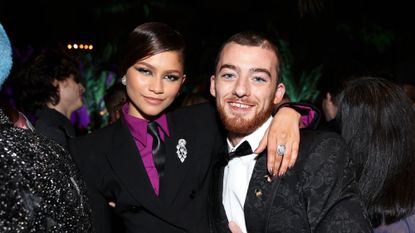 Zendaya and Angus Cloud attend the 2022 Vanity Fair Oscar Party in 2022