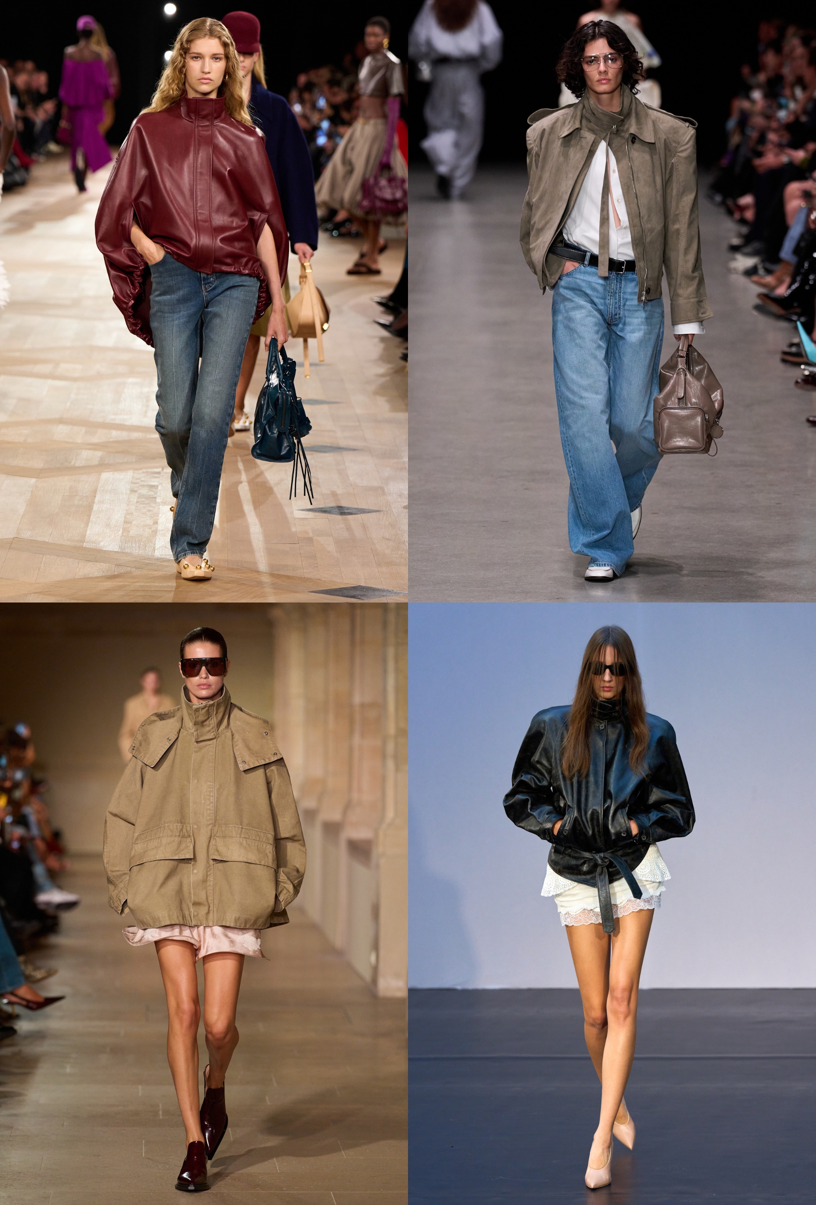 Collage of models from Paris Fashion Week