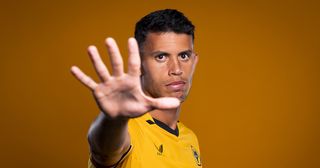 Liverpool target Matheus Nunes is unveiled as Wolverhampton Wanderers' new signing at Molineux on August 17, 2022 in Wolverhampton, England