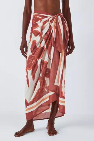 John Lewis Ayanna Leaf Print Sarong