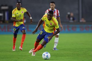 Aston Villa defender Yeimar Mosquera in action for Colombia Under-20s