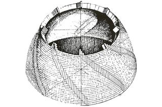 A drawing reconstructing the dome.
