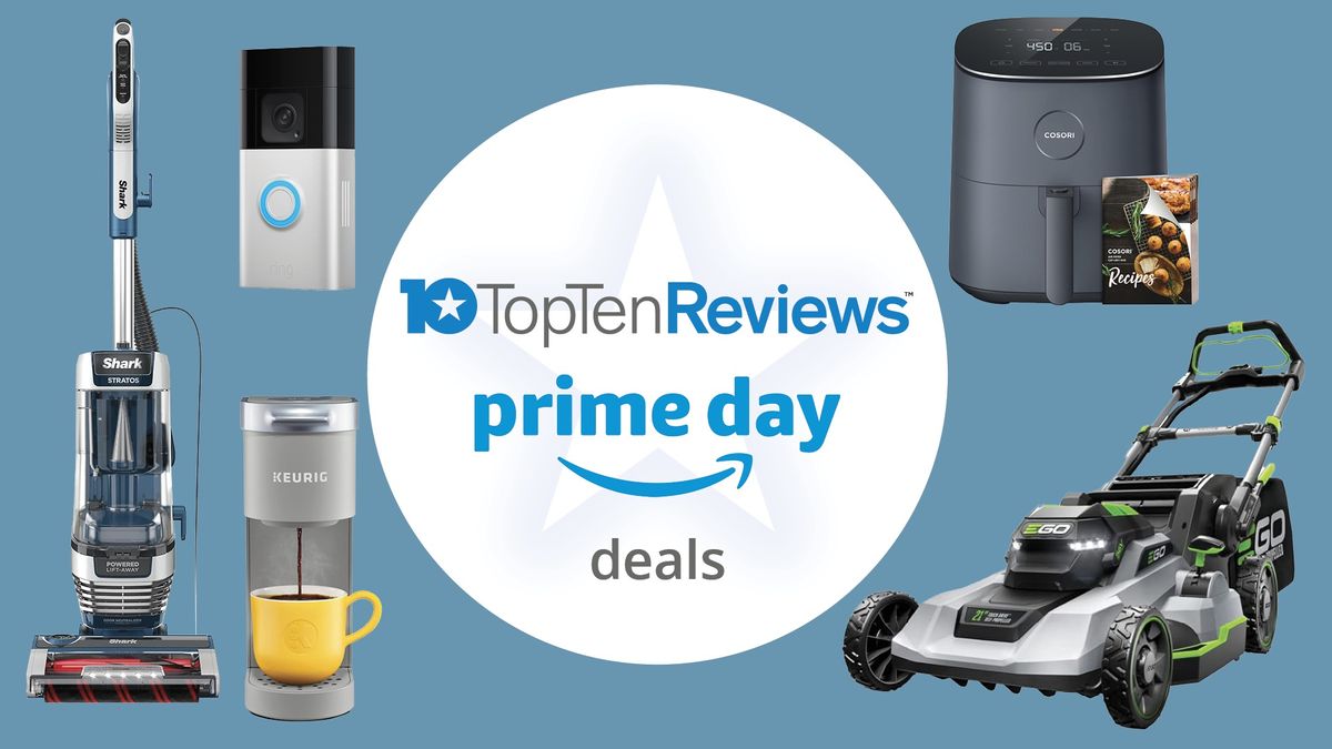 amazon prime day deals on a blue background