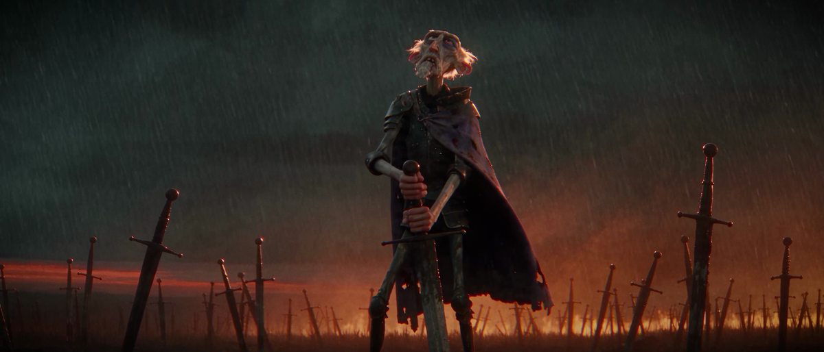 Screens from an AI made animated short featuring an old Spanish night