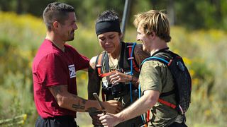Who wins The Challenge: World Championship? Pictured: Jordan, Kaycee and Troy in the finale of THE CHALLENGE: WORLD CHAMPIONSHIP, season 1, episode 12 streaming on Paramount+