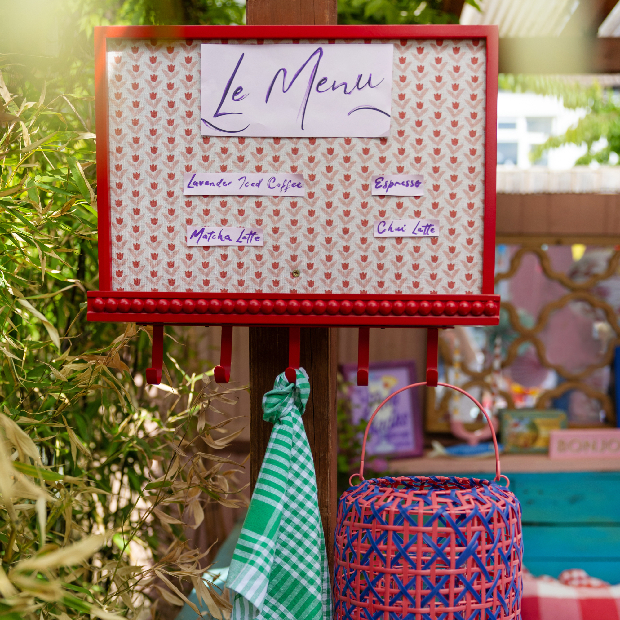 garden cafe with handmade coffee menu